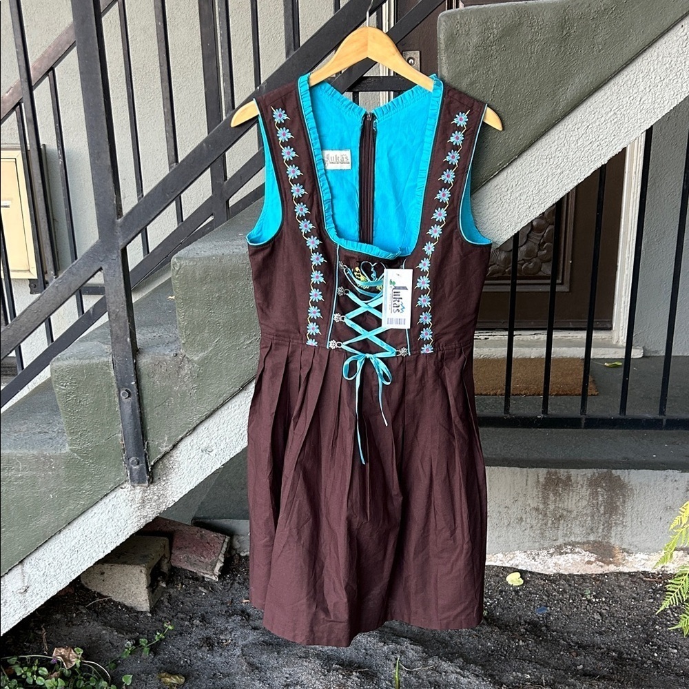 NWT Lukas Dirndle Drindle Dress Oktoberfest Barvarian German Dress Sz 12